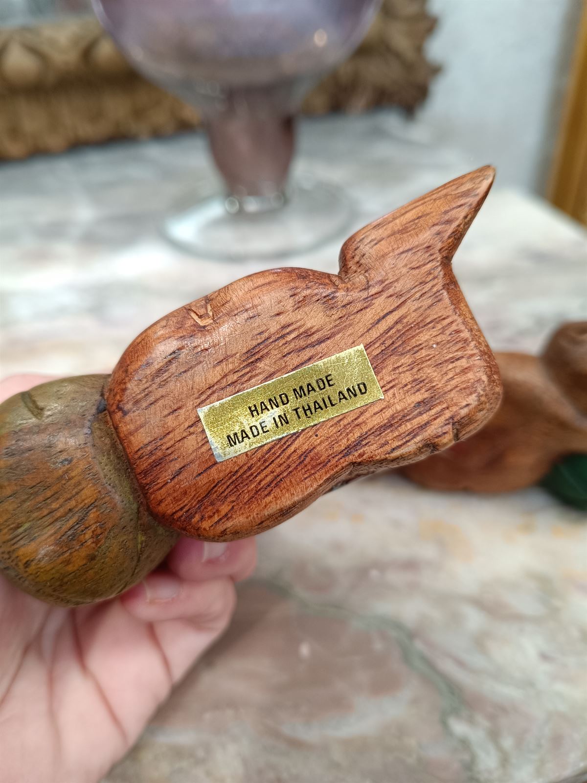 Pareja niños buda madera tallada - Imagen 5