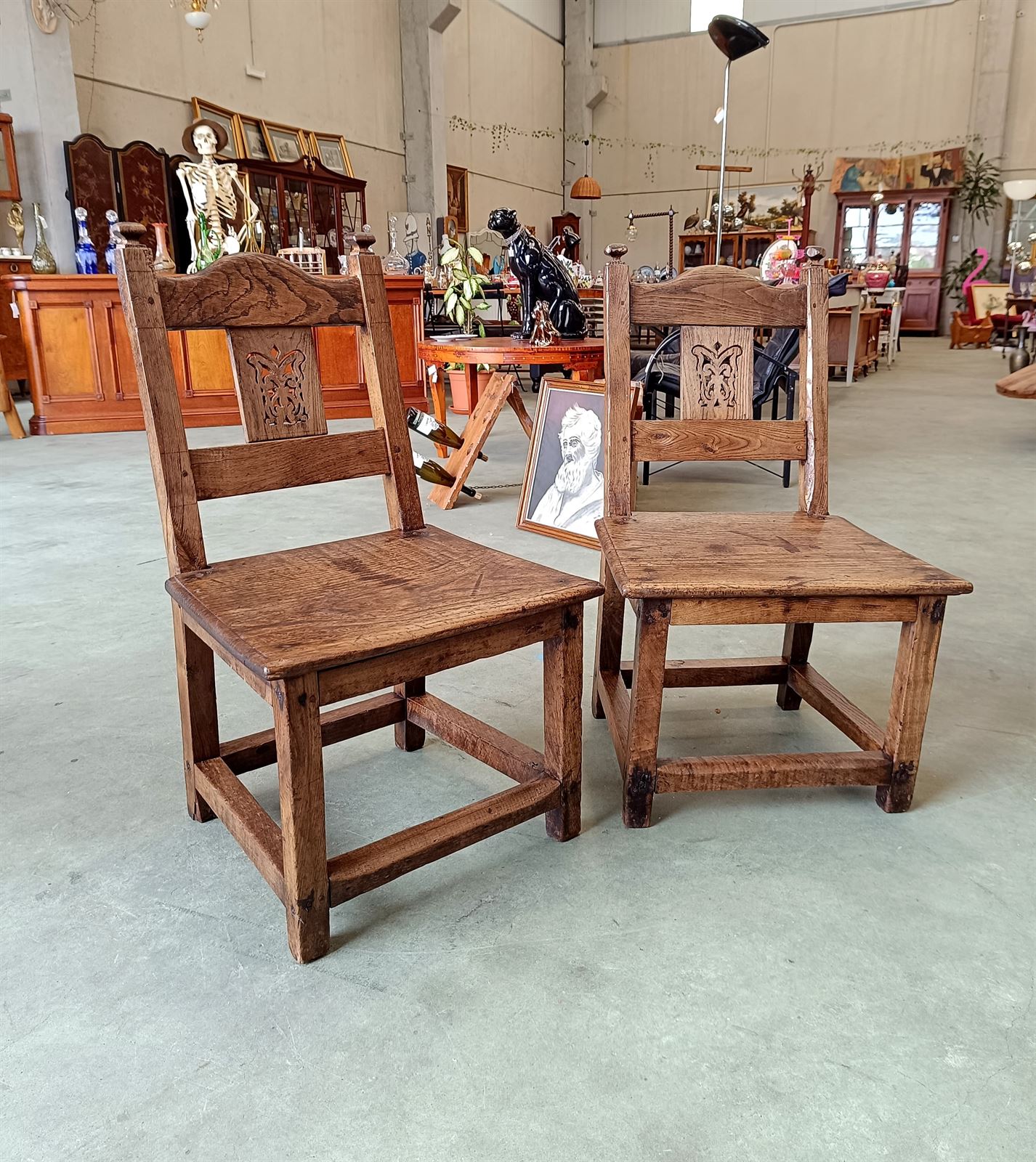Pareja sillas de madera S.XVIII - Imagen 1
