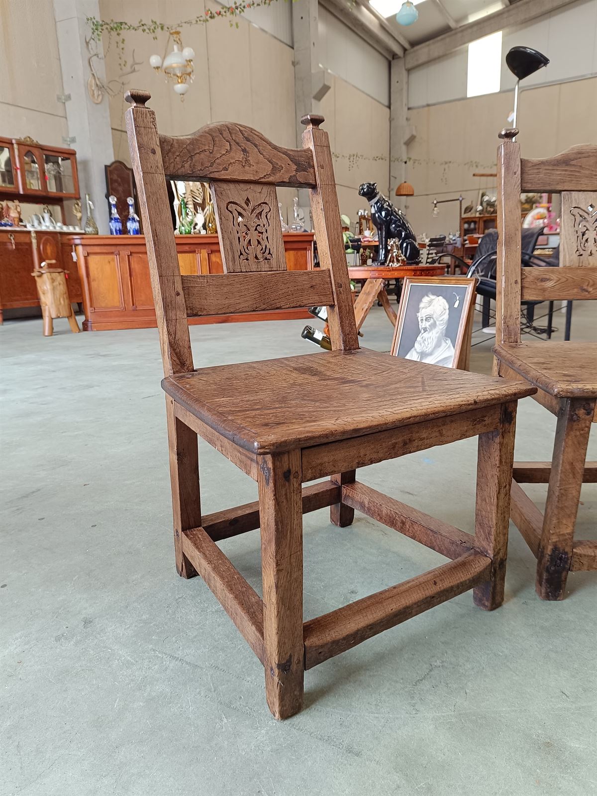 Pareja sillas de madera S.XVIII - Imagen 2