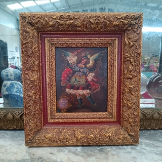 Pintura óleo sobre tabla Arcángel San Miguel - Imagen 1