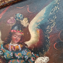 Pintura óleo sobre tabla Arcángel San Miguel - Imagen 2