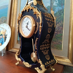 Reloj Limoges azul cobalto y dorado - Imagen 2