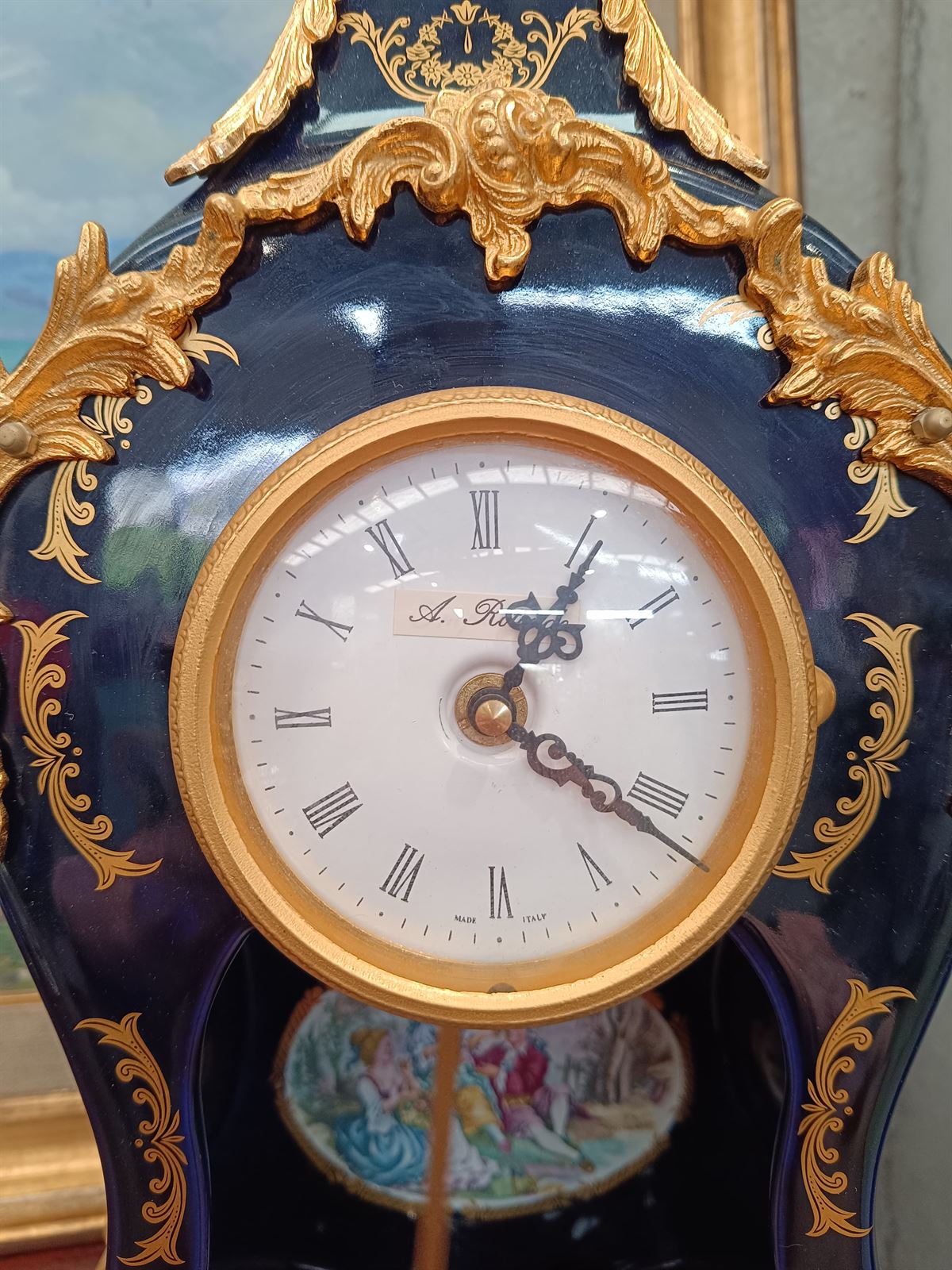 Reloj Limoges azul cobalto y dorado - Imagen 4