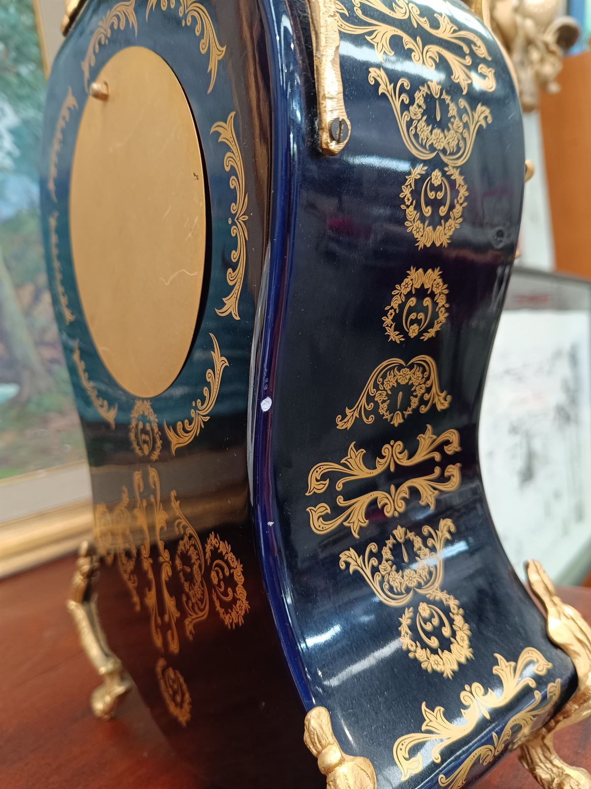 Reloj Limoges azul cobalto y dorado - Imagen 8