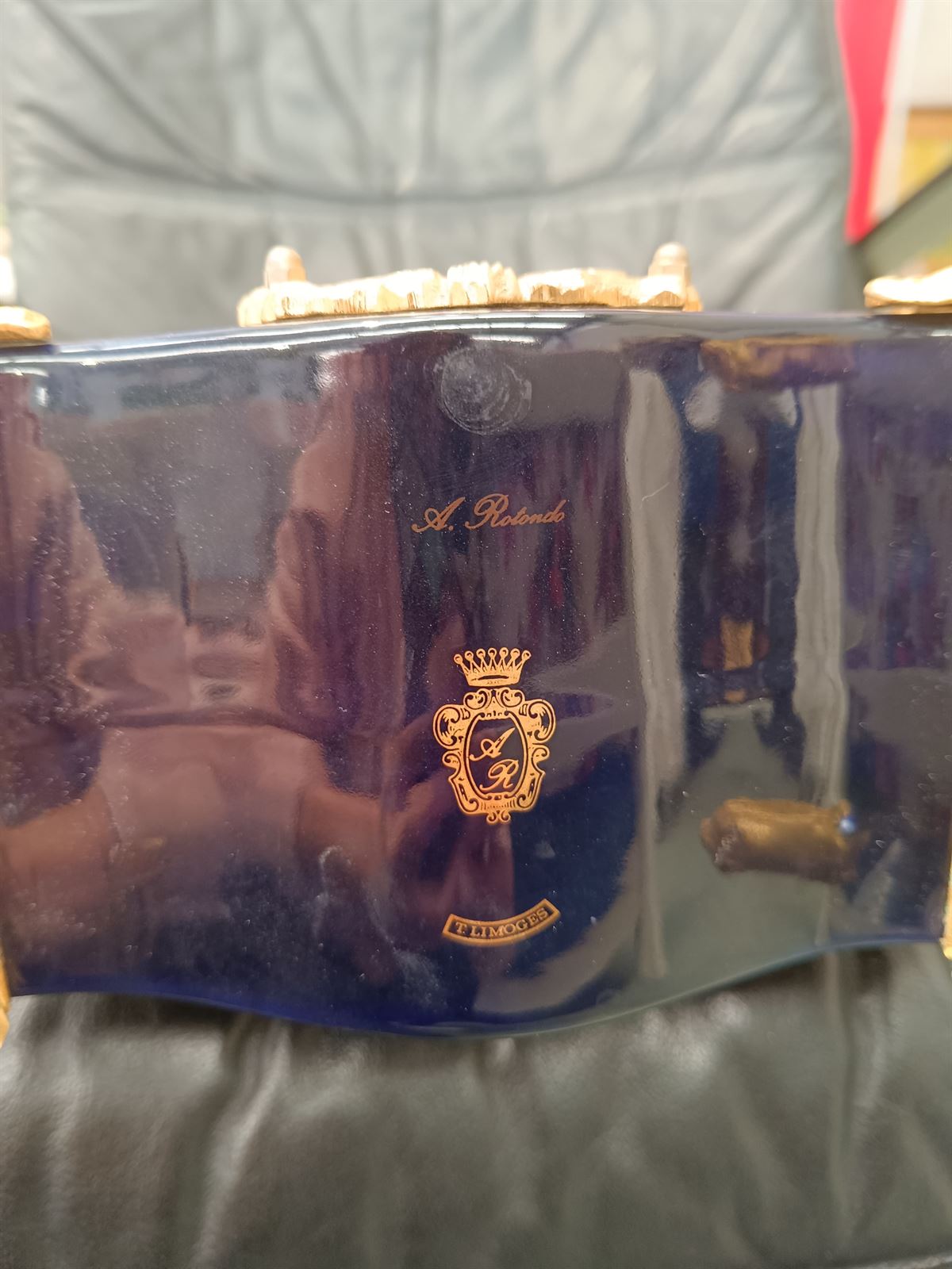 Reloj Limoges azul cobalto y dorado - Imagen 9