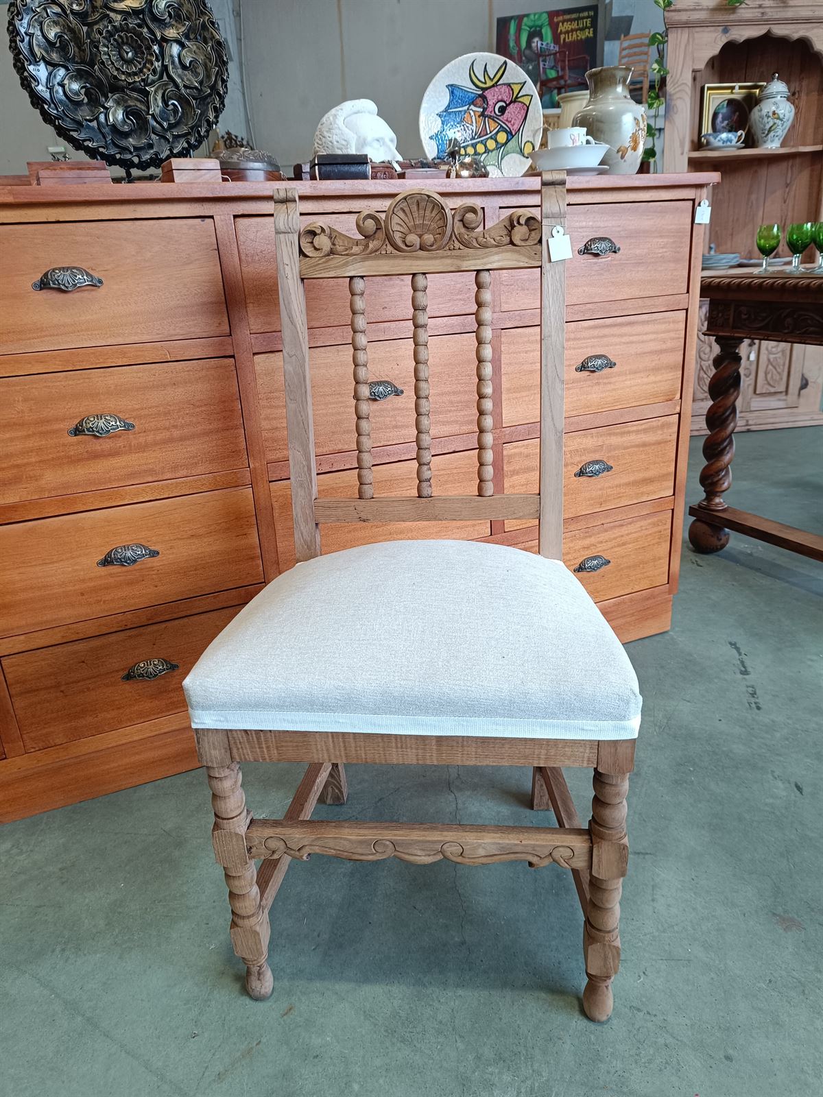 Silla antigua en madera de roble - Imagen 2
