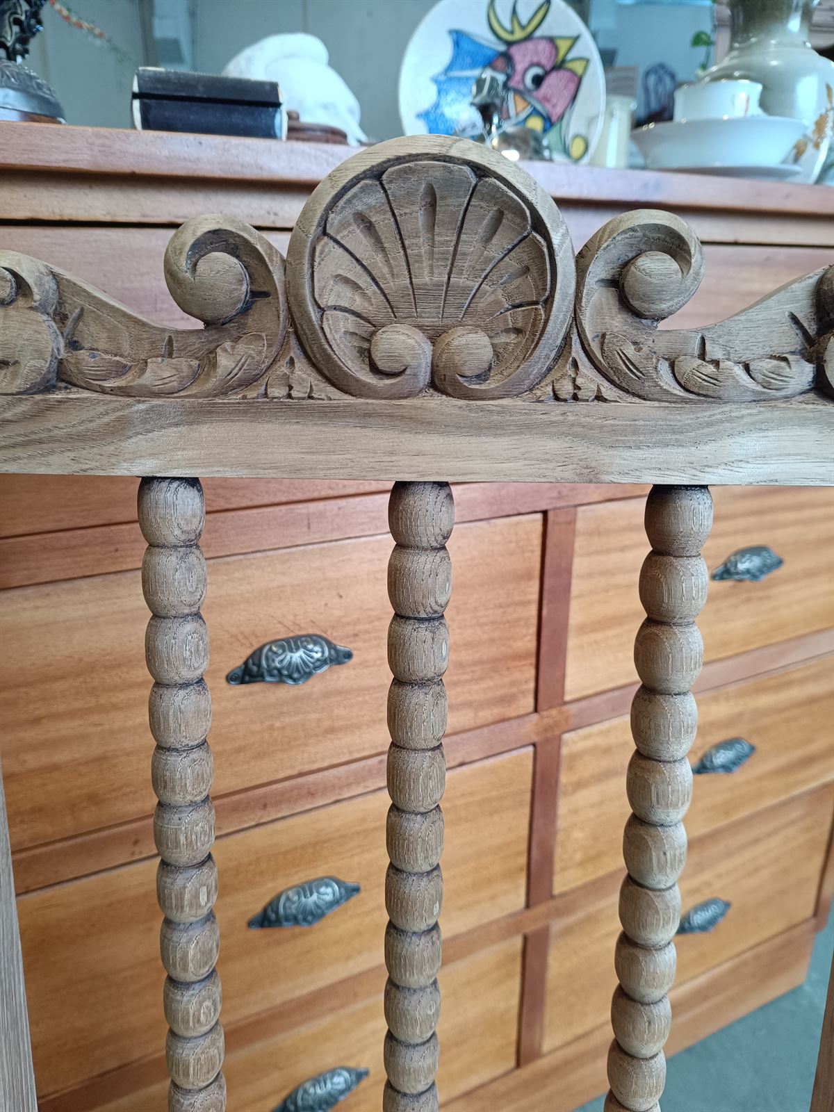 Silla antigua en madera de roble - Imagen 3