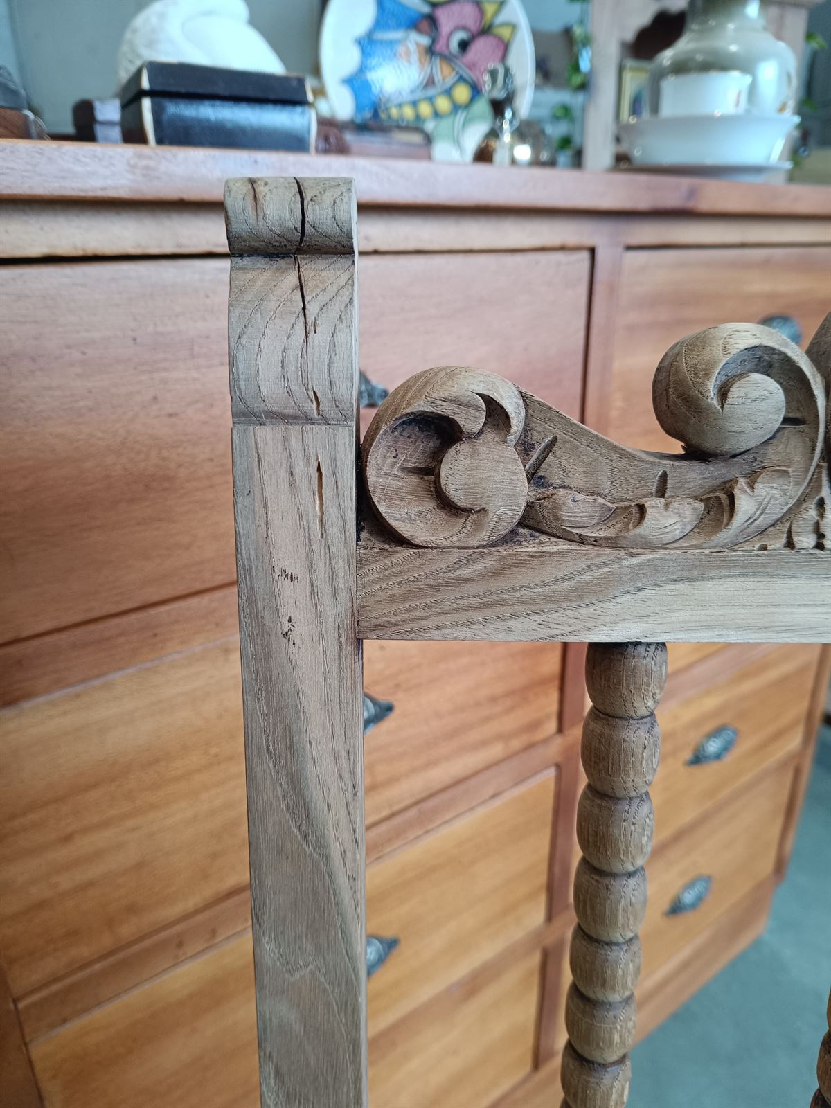 Silla antigua en madera de roble - Imagen 7